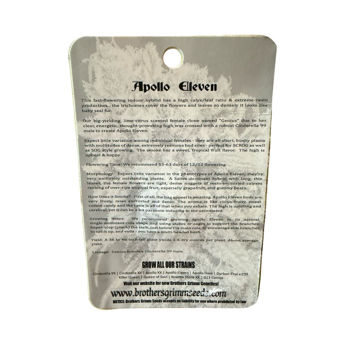 Apollo Eleven reg 14 seed (vault pack) old school original